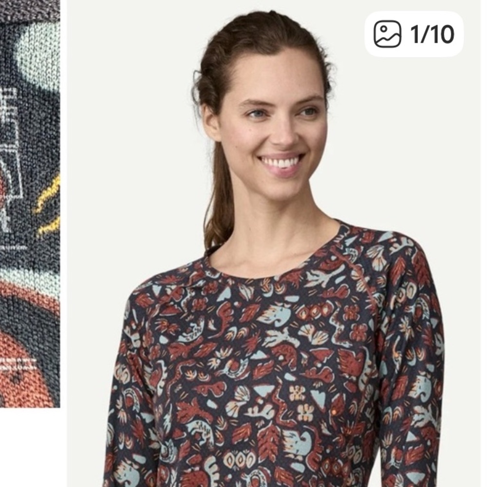 Patagonia Capilene Base Layer in Dulse Mauve Print, women’s medium
